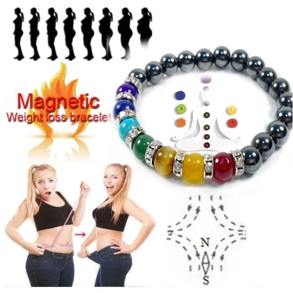 10mm “Weight Loss” 7 Chakra Healing Balance Magnetic Stretch Bracelet - Picture 7 of 11